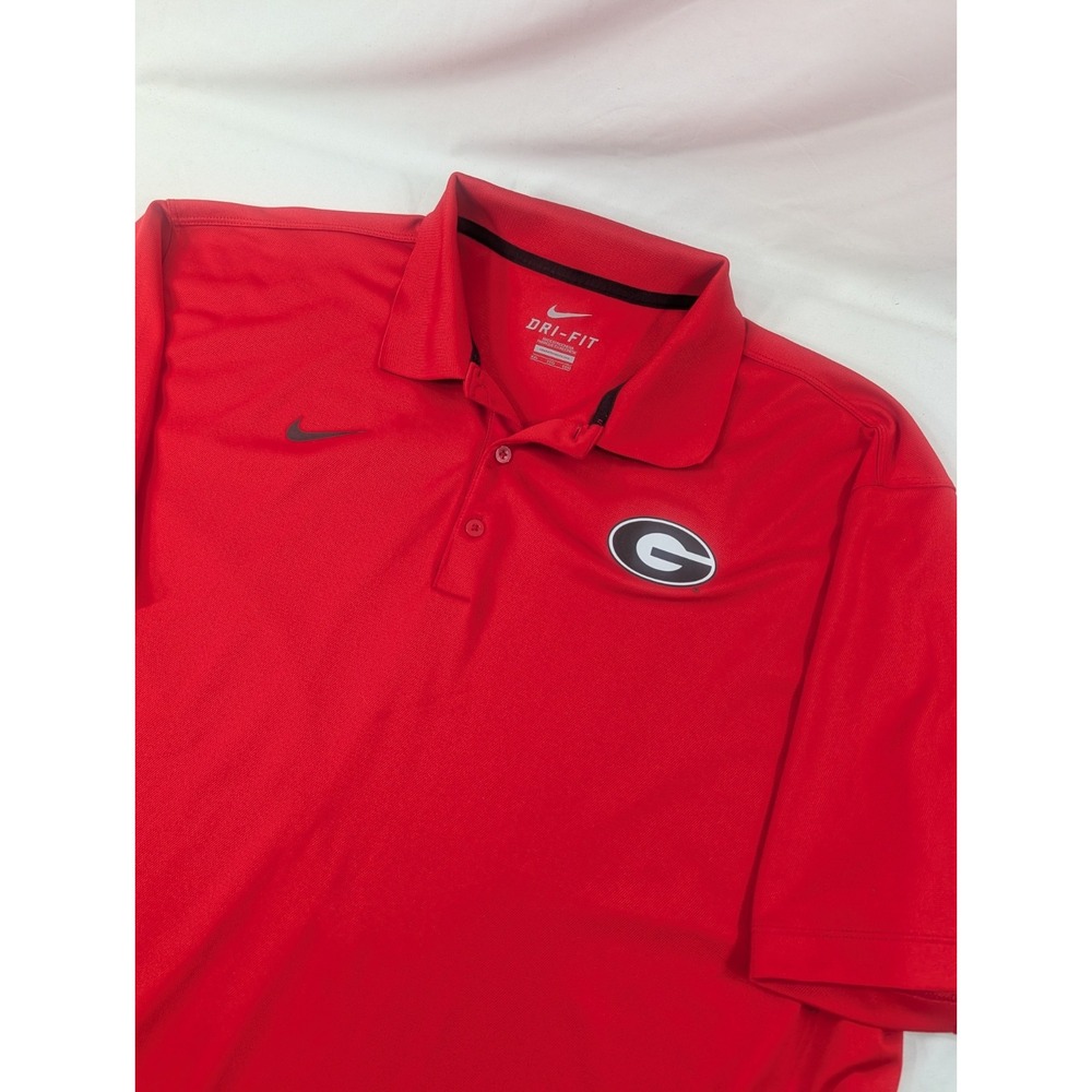 Georgia Bulldogs Polo Shirt Mens 2XL Red Dri Fit Performance Golf Stretch NCAA